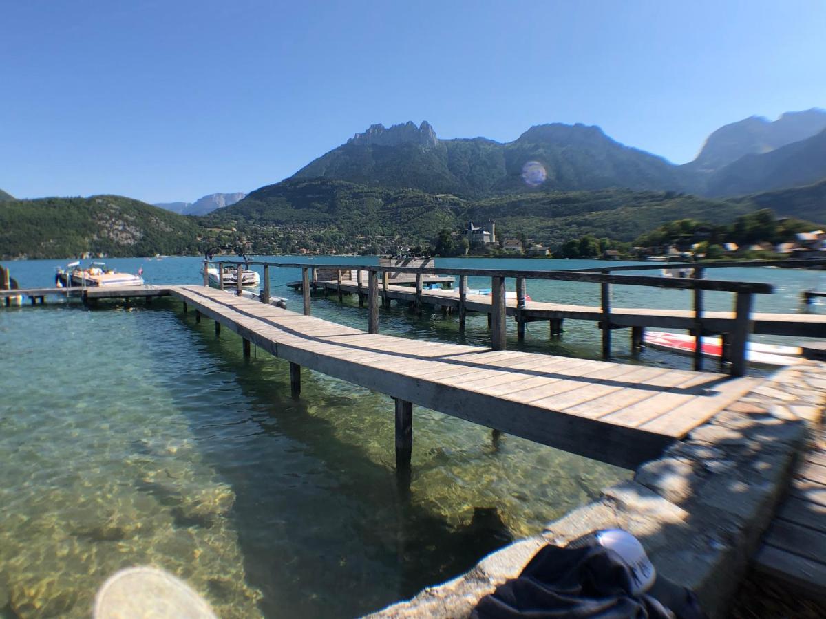 Logement Atypique Avec Vue Unique Panoramique Sur Le Lac D'Annecy, Dans Une Residence Avec Plage Et Ponton Privee Sur La Commune De Duingt Dış mekan fotoğraf