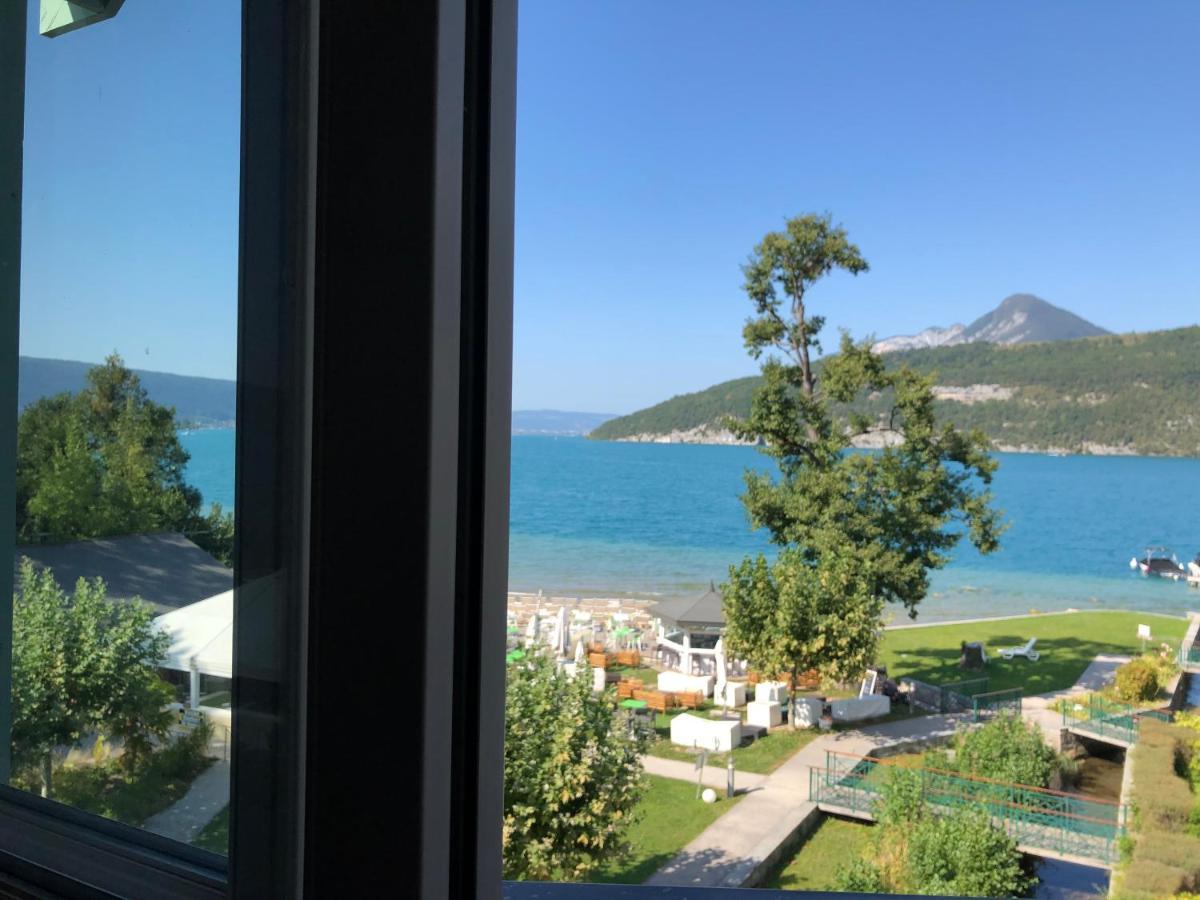 Logement Atypique Avec Vue Unique Panoramique Sur Le Lac D'Annecy, Dans Une Residence Avec Plage Et Ponton Privee Sur La Commune De Duingt Dış mekan fotoğraf